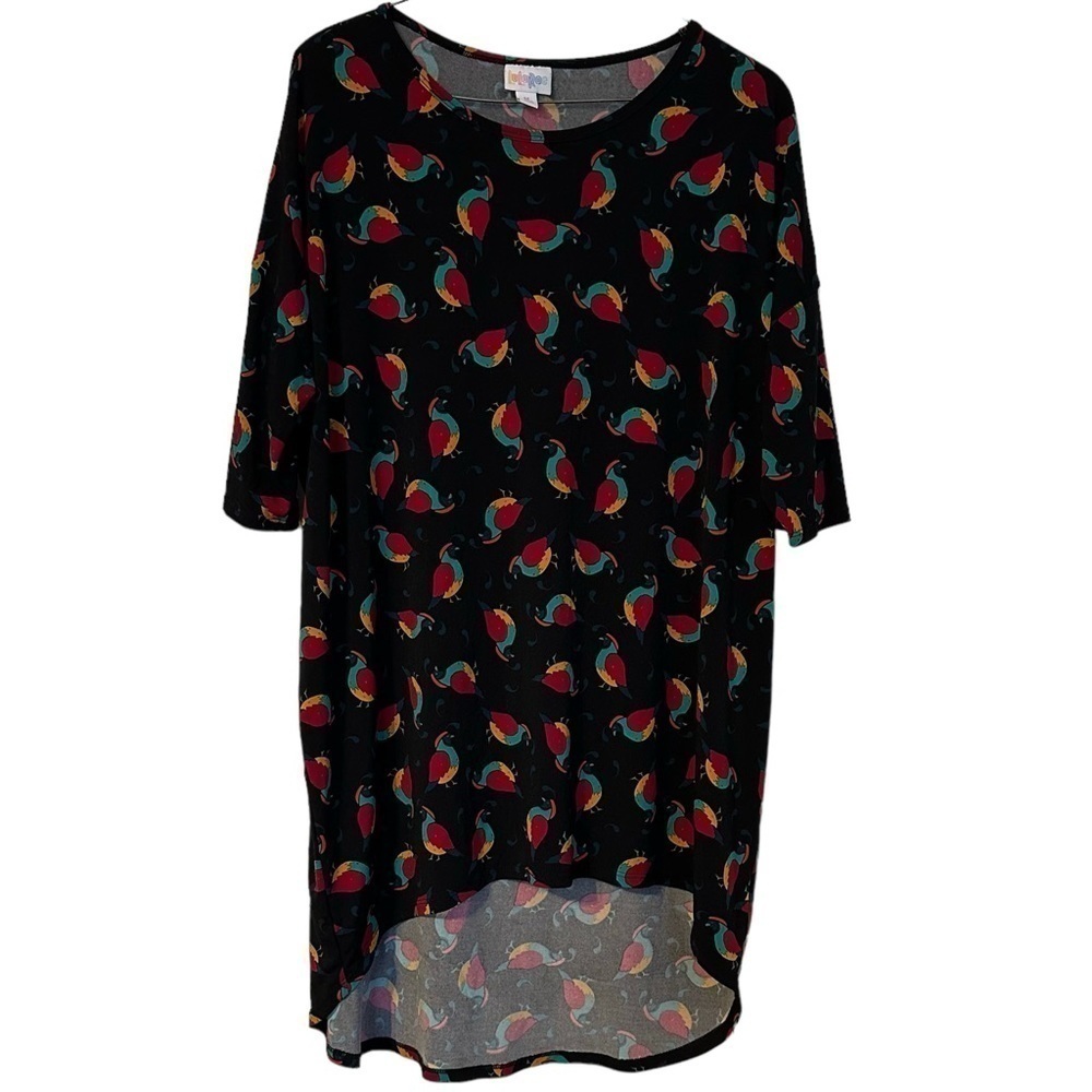 Lularoe Irma Tunic Top Quail Rainbow Bird Size M